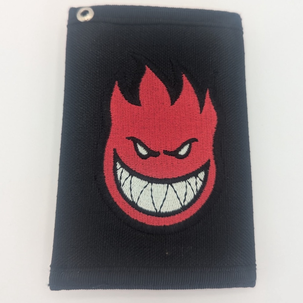 Vintage Spitfire Trifold Key Ring Black and Red Logo Wallet EUC Skateboard Y2K
